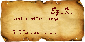 Szőllősi Kinga névjegykártya
